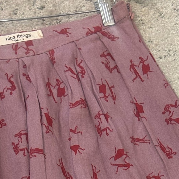Nice Things (Anthropologie) S EUC Pink Knee-Length A-Line Pleated Skirt - Picture 11 of 14